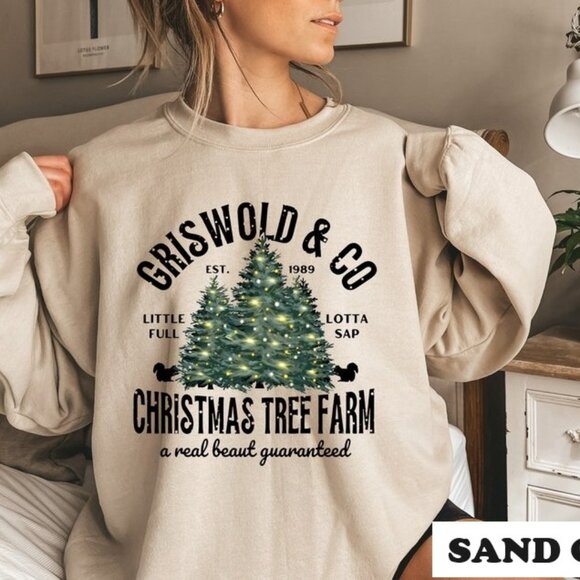 Griswolds Tree Farm Since 1989 Christmas Xmas Family Gift Spirit Sweatshirt 99 - Picture 1 of 5